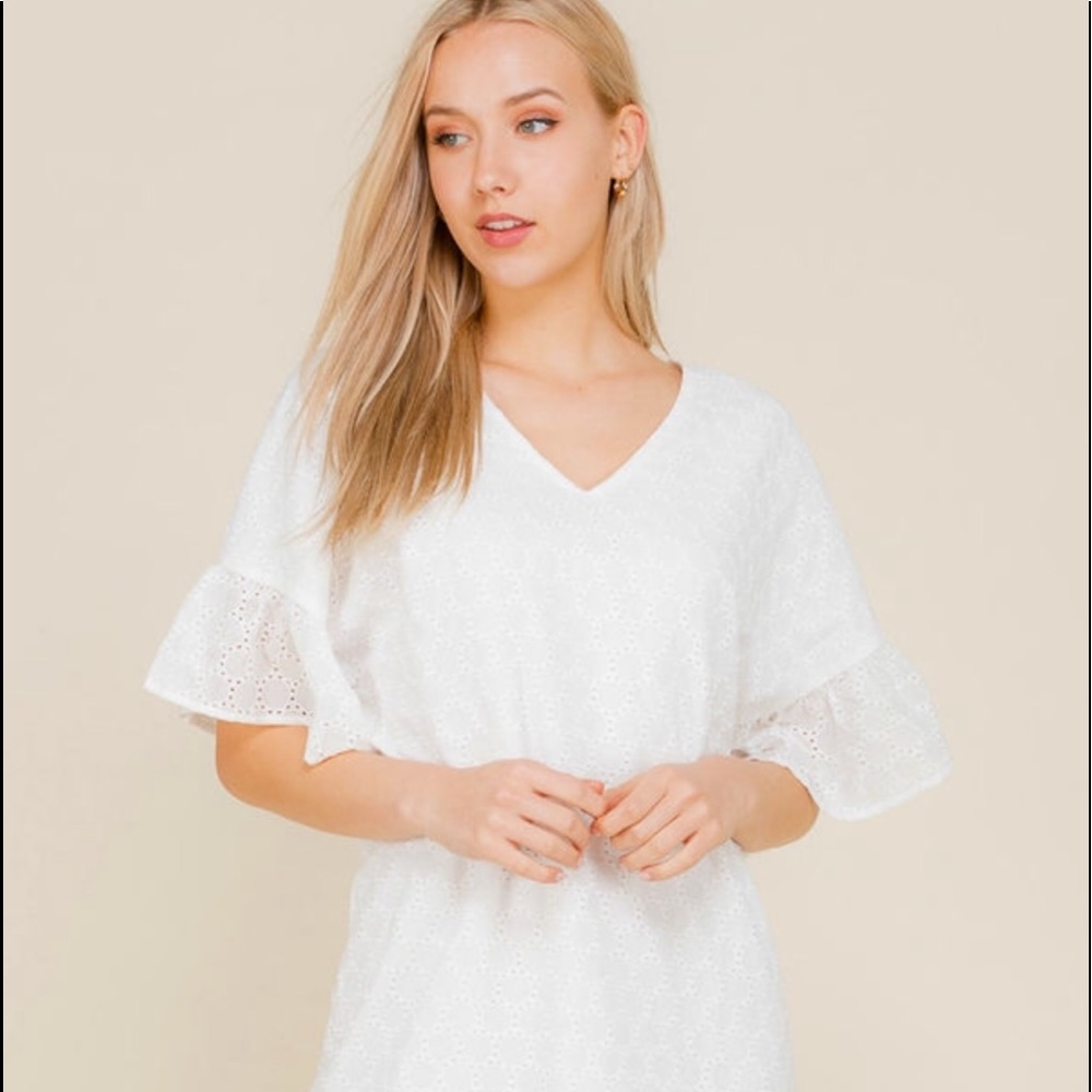 White Eyelet Lace Dress